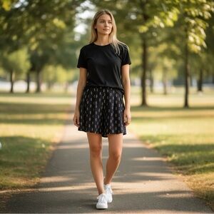 Abercrombie & Fitch Navy Skorts with Elastic Waistband